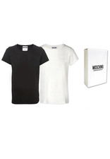 Moschino Herren Underwear T-Shirt Shirt Unterhemd Uni 2er Pack Schwarz Weiß 4901
