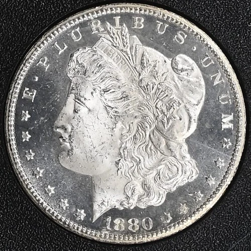 1880 CC $1 GSA REV OF 79 MORGAN SILVER DOLLAR NGC MS 64-LUSTROUS -KEY DATE+COA-!