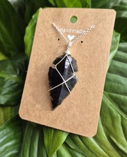 Black Obsidian Arrowhead Pendant Silver,  Crystal Necklace, Protection Necklace