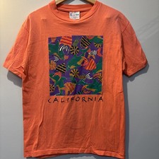 VTG Icantoo Sport California Coral Tshirt Womens Large Eye catcher 1992 Fish