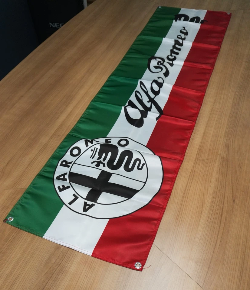 Alfa Romeo Milano Tricolore Edition–Racing Banner Flag-180× 45cm (70.8” × 17.7”) - Image 2 of 4