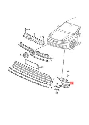 Genuine VW Polo Derby Vento-IND Cover part for bumper Left