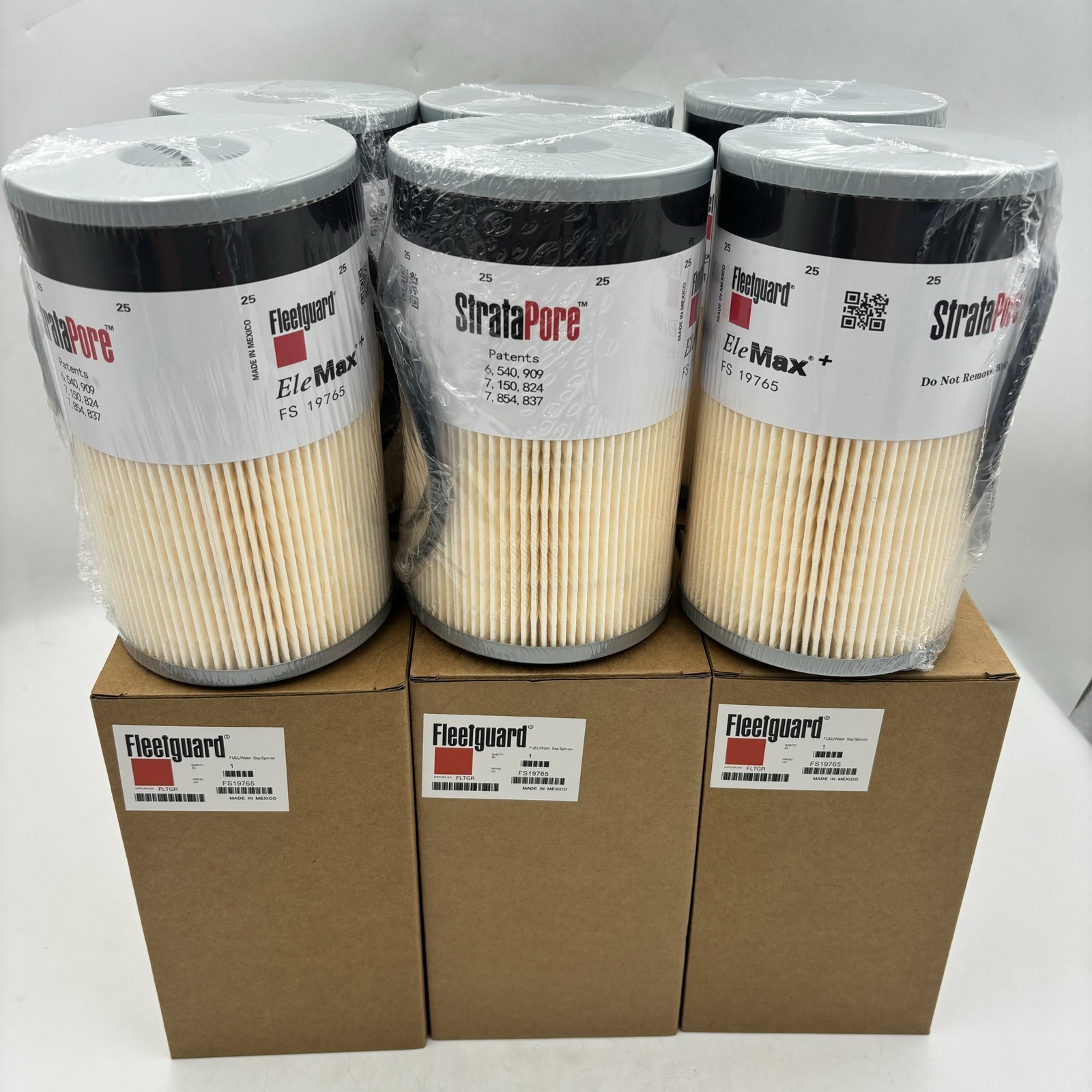 6PCS Genuine Fleetguard FS19765 Cummins Fuel/Water Separator