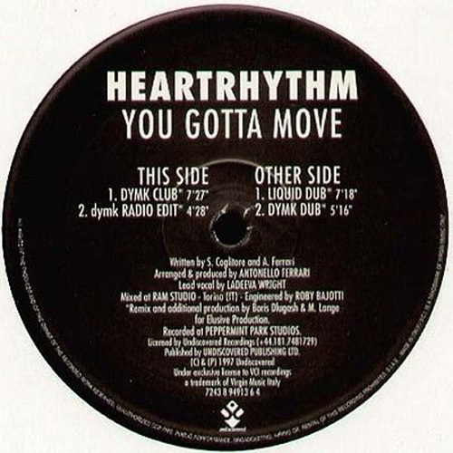 HEARTRHYTHM - You Gout Move Feat Ladeeva (BORIS DLUGOSCH Rmxs) - Vci 1997 Italy - Bild 1 von 2