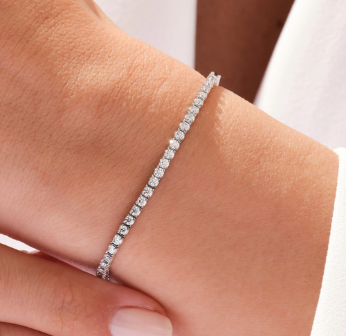 Brand New 14k White gold 2ct Round Cut Lab Grown E/VS1 Diamond Tennis Bracelet - Picture 1 of 5