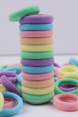 Mini lazos elásticos suaves de tela de jersey bobble para el cabello bandas para el cabello escolares - Imagen 70 de 86