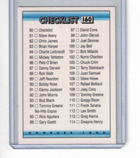 1992 Donruss #160 Checklist