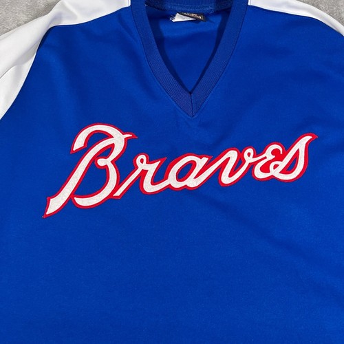 Atlanta Braves Jersey Mens 2XL Majestic Cooperstown Collection Baseball V Neck - Picture 3 of 10