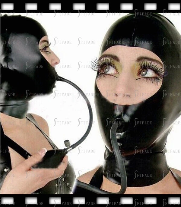 Latex Unisex Hoods Pump Mouth Open Face Cool Wear Masks Customized .4mm A109