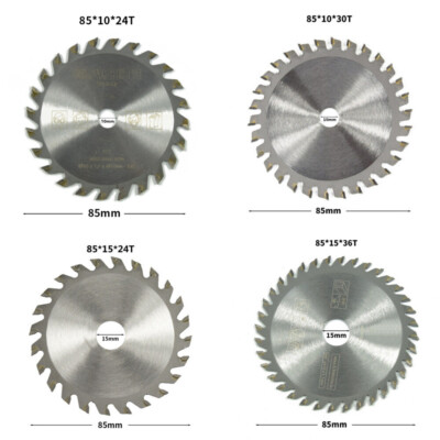 85mm HM Kreissägeblatt Set 85x10/15mm Kreissägeblätter für Holz Metall 24/30/36T