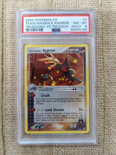 PSA 8 Graded 2004 Pokemon EX Team Magma's Aggron Tm. Magma Vs Tm. Aqua - Holo #7