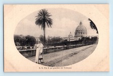 Pope X in Vatican - S. S. Pio X nei giardini Roma Rome Italy Vintage Postcard B8