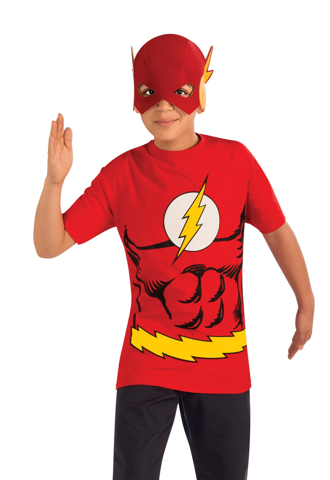 Flash Enfant Chemise Masque Halloween Déguisement Événement Suprême Fantaisie Robe Rubis