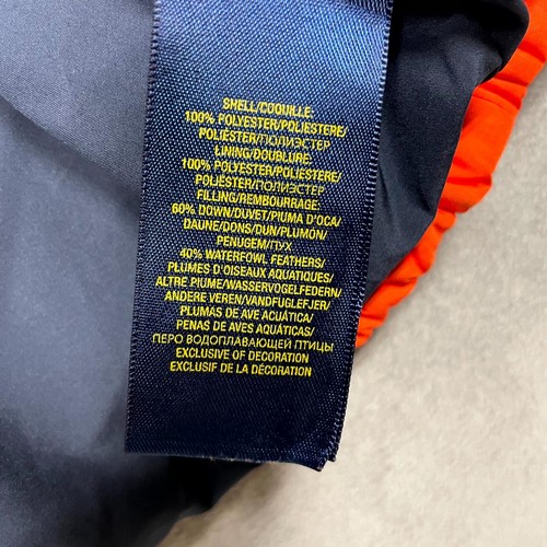 Polo Ralph Lauren Puffer Jacket Girls 6 Orange Down Long Sleeve Full Zip Hooded - Picture 7 of 11