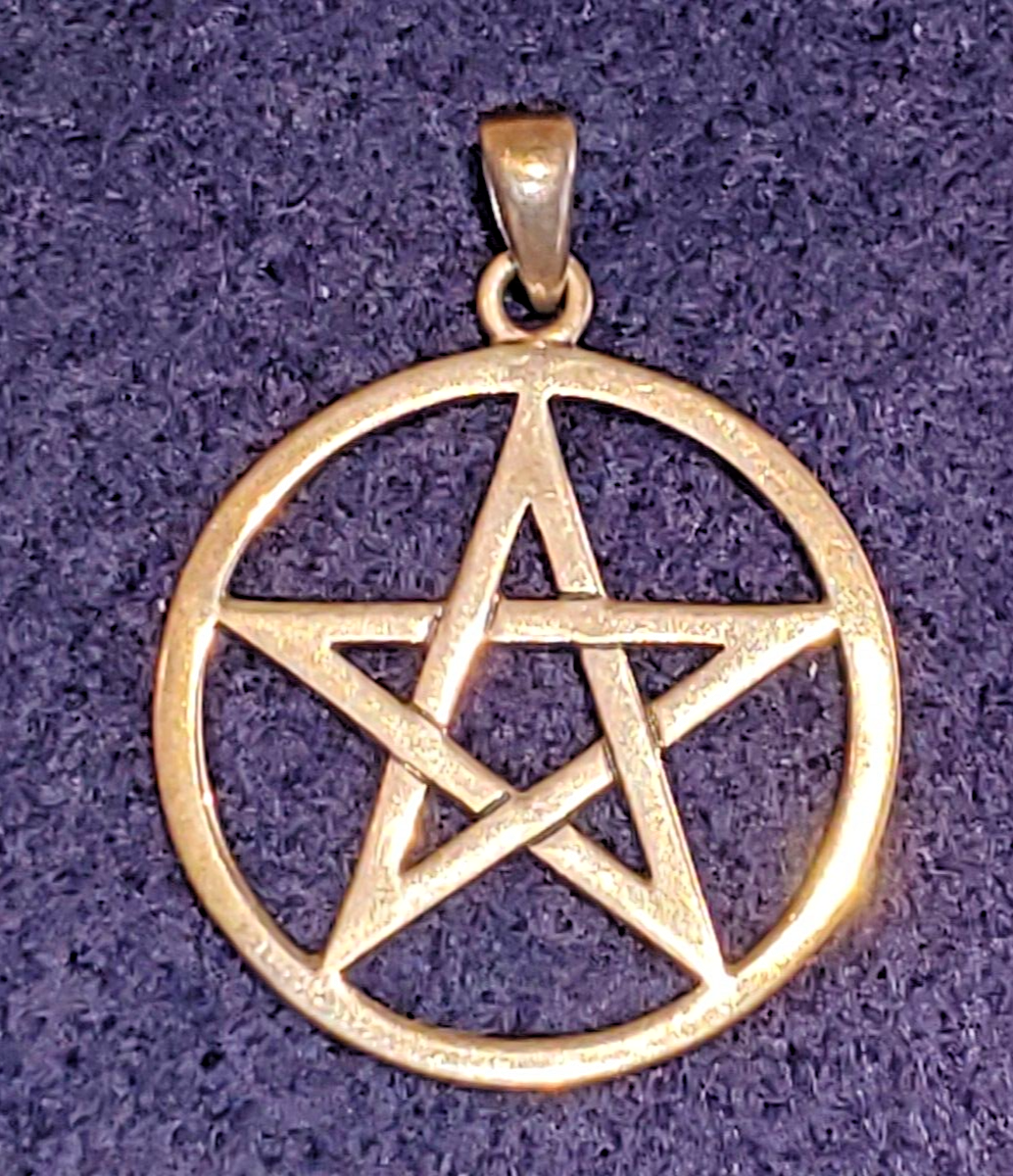 Heavy STERLING SILVER Peter Stone PENTAGRAM STAR Pendant 4.4 grams 