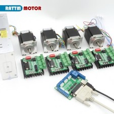 4 Axis Nema23 Stepper Motor 76mm 270oz-in 3A+TB6560 Driver CNC Controller Kit