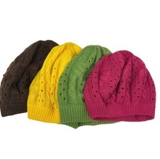 Assorted Girl Knitted Caps One Size Set of 4