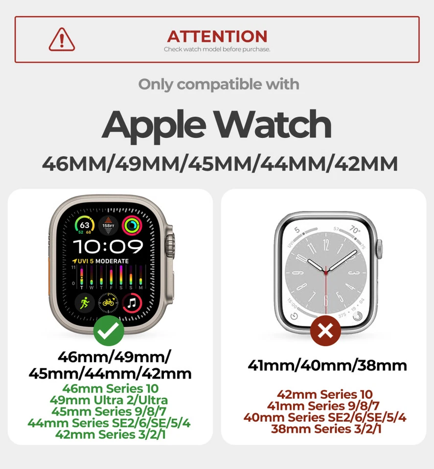 Titanium Band for Apple Watch Ultra 2 49mm/Series 10/9 46mm/45mm/44mm/42mm Strap - Image 2 of 4