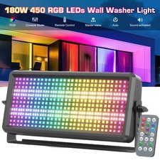8PC 180W RGBW 450LED Wall Wash Light Strobe DMX Stage Disco Party Lighting Show