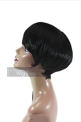 Motown Tress 100% Human Hair Short Straight Swept Bangs H  display picture 2
