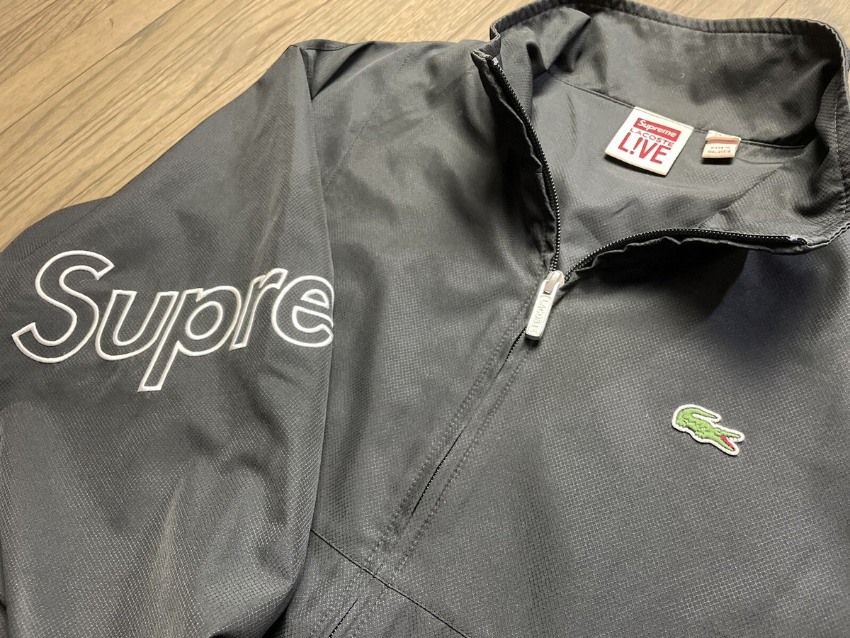 Supreme Lacoste Track Jacket Black Men's Size Medium SS17 Supreme Lacoste Track Jacket Black Men's Size Medium SS17