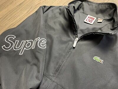 Supreme Lacoste Track Jacket Black Men's Size Medium SS17 Supreme Lacoste Track Jacket Black Men's Size Medium SS17