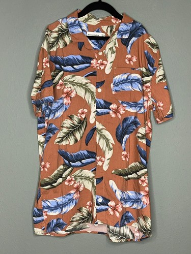 Abercrombie Kids Boys 15/16 Button-Up Collared Hawaiian Floral Tropical Shirt