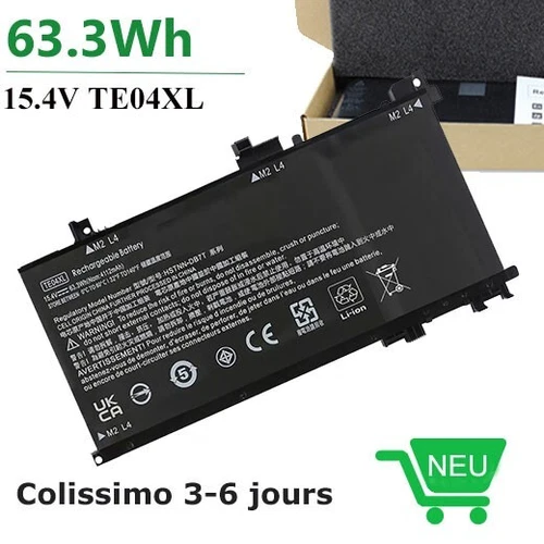 15.4V 63.3Wh Batterie TE04XL pour HP Omen 15-AX200 Serie,HP Pavillon 15-BC200