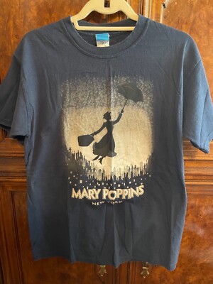 Vintage Disney's on Broadway MARY POPPINS Navy Tee in Size M