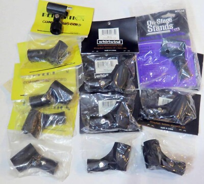 Microphone Clip Holder's 11 PC  with 5/8 Inch Male to 3/8 Inch Female Adapters
