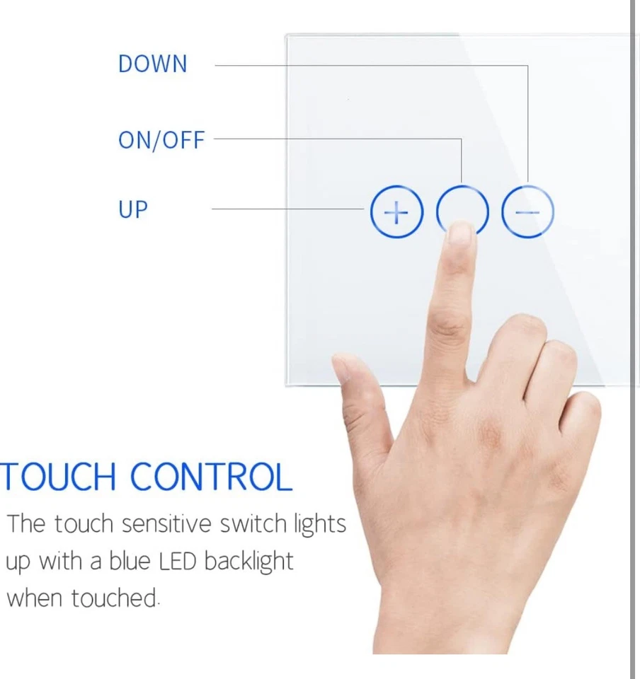 CNBINGO Smart Dimmer White Touch Light Switch, Work with Alexa, Google Apple - Image 3 of 4
