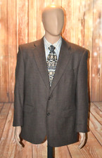 Savile Row 40 Men 100 Wool Check Brown Elbow Patch Sports Coat Sz 42R