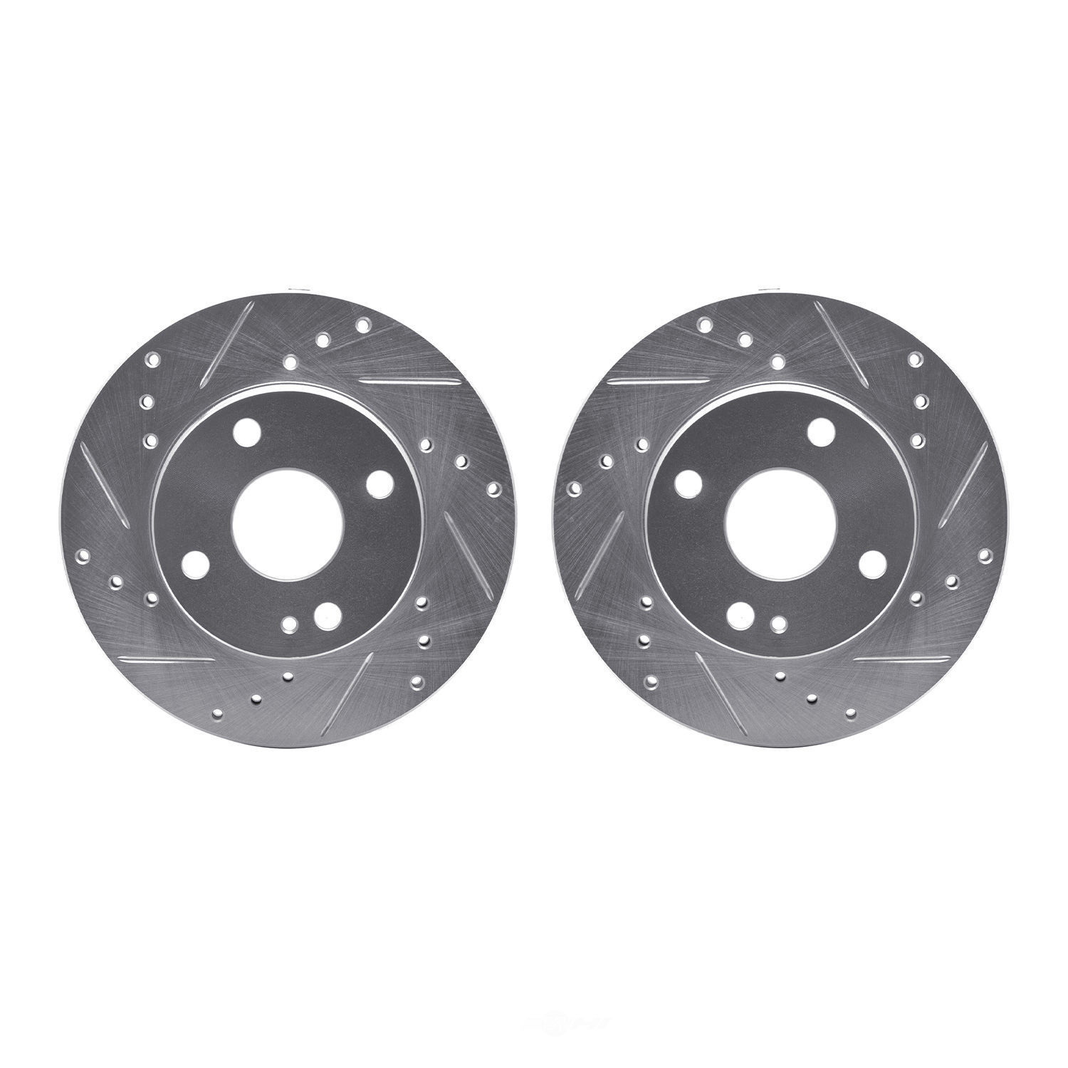 Disc Brake Rotor SetRotorsDrilled and SlottedSilver fits 9093 Mazda
