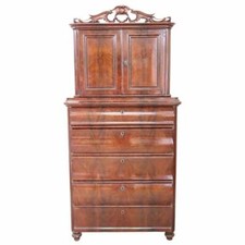 19th Century English Mahogany antique  Commode or Tall Chest of Drawers, 1850s