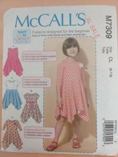 McCall's 7309 Child's Easy Dresses Pattern Size 6-7-8