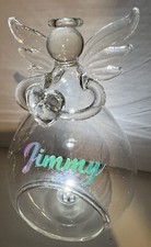 Personalised Memory Glass Angel Light Holder Ornament Memorial Tree Hanging