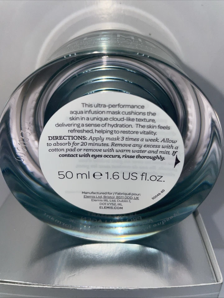 Máscara de infusión ELEMIS ULTRA SMART Pro-Collagen Aqua 50 ml 1,6 fl oz E:2028 SELLADA Foto 3 de 4