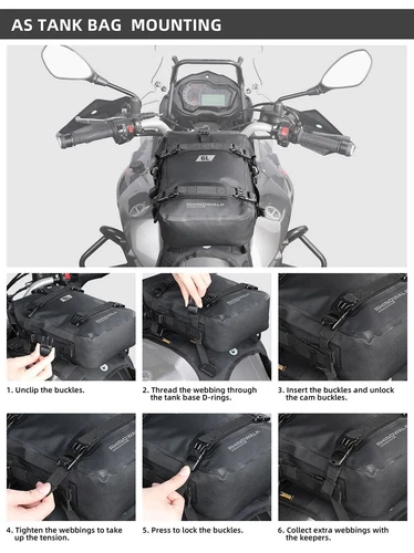 2x Motorcycle Frame Crash Bar Bag Waterproof Tank Pannier Saddlebag Luggage Bag - Picture 9 of 10