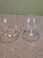 Handblown Etched Stemless Wine Glasses Bride And Groom