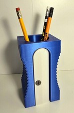 Giant Pencil Sharpener Desk Organizer   Fun  Functional Blue