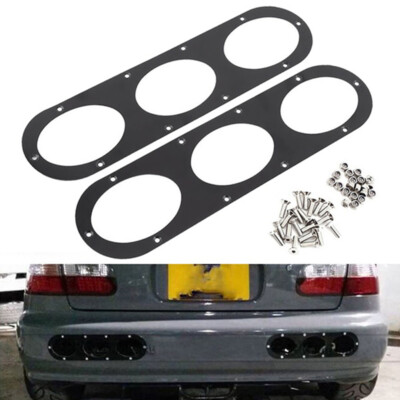 2Pcs Universal Aluminium Car Rear Bumper Race Air Diversion Diffuser Panels_-lk