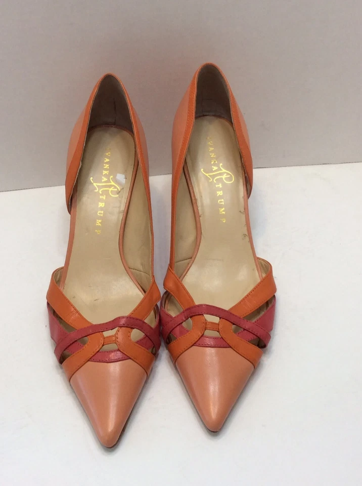 Zapatos de salón IVANKA TRUMP “Ivonne” multicolor rosa melocotón tacón de gatito 8,5 m Foto 2 de 4