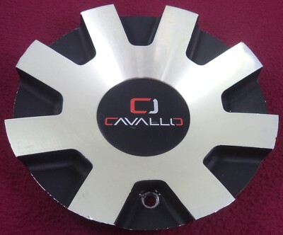Cavallo Wheels Silver / Black Custom Wheel Center Cap # 910L161M (1)