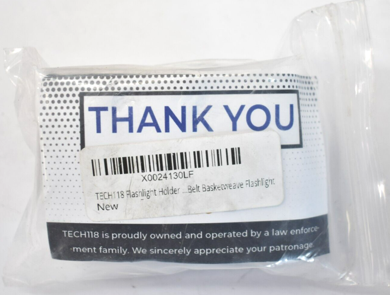 Tech118 Flashlight Holder Heavy Duty Belt Basketweave Unit Black Leather