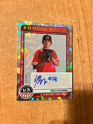 2023 Panini Stars & Stripes - Reece Usselman - Cracked Ice Team Canada Auto /23