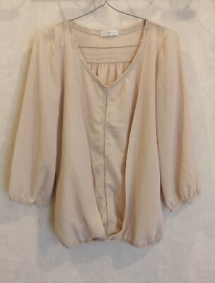 Bluse beige Goldausschnitt Strümpfe und elastische Ärmel Gr.38 Cache Cache (2303098)