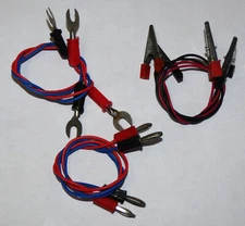6 Cable Test Line Banana Fork Alligator Clip Plug School Physics Lab DC Circuit