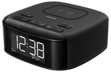 Bluetooth Clock Radio with Wireless Phone Charger, Black - TAR7705/10