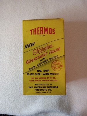 NOS Thermos Brand Replacement Filler Bottle 10oz Glass Wide Mouth No.50F