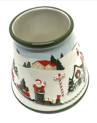 Very Pretty White Barn Candle Co North Pole Christmas Train Candle Shade Nice!